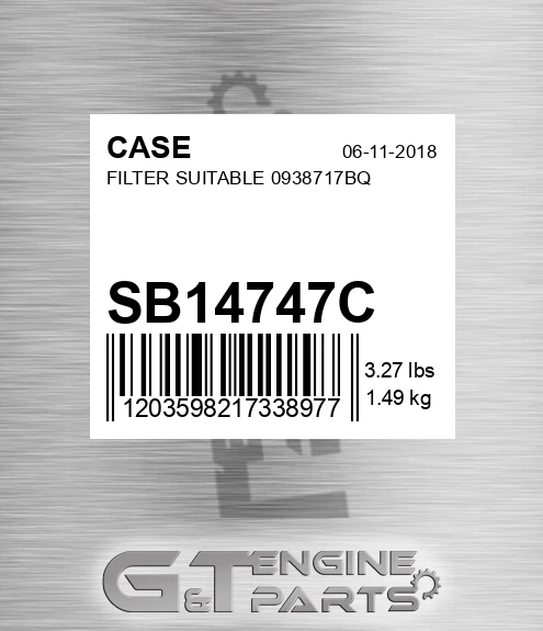 SB14747C Filter Suitable 0938717bq