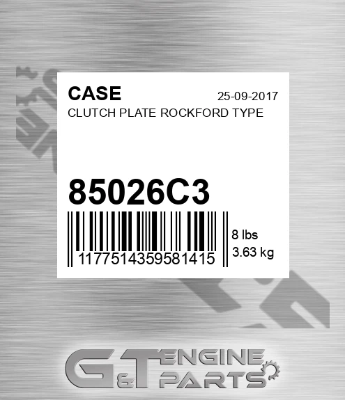 85026C3 CASE Clutch Plate Rockford Type