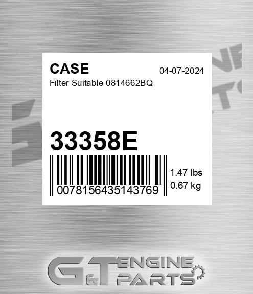 33358E Filter Suitable 0814662bq