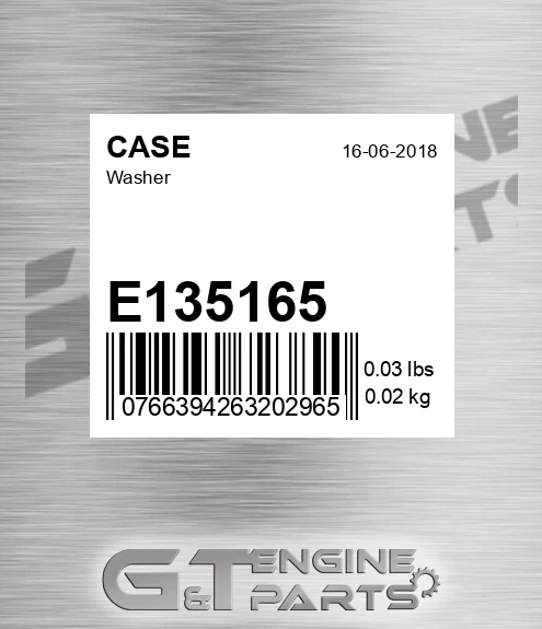 E135165 CASE Washer