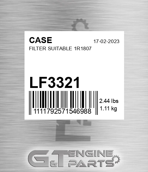 LF3321 CASE Filter Suitable 1r1807