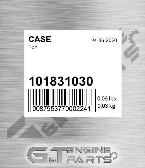 101831030 CASE Bolt
