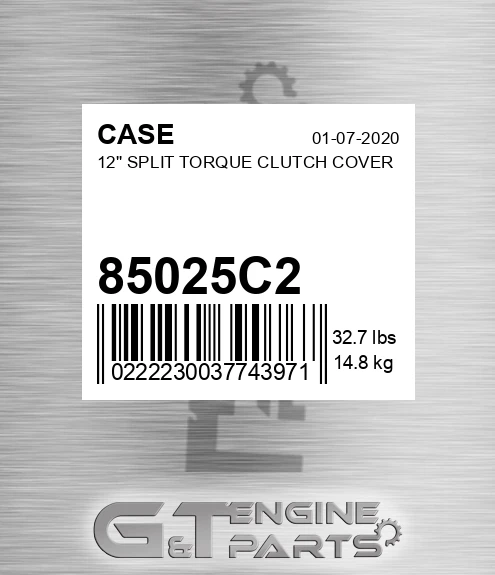 85025C2 CASE 12'' Split Torque Clutch Cover