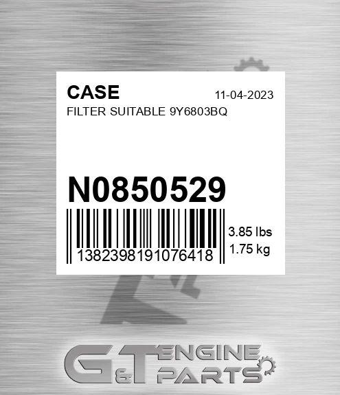 N0850529 Filter Suitable 9y6803bq