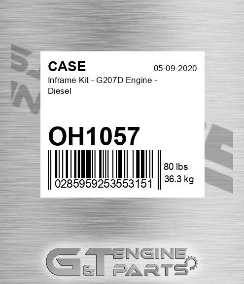 OH1057 Inframe Kit - G207d Engine - Diesel