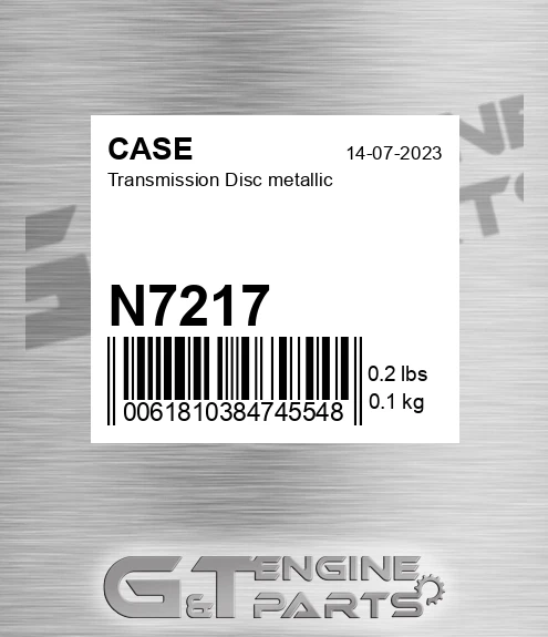 N7217 CASE Transmission Disc Metallic