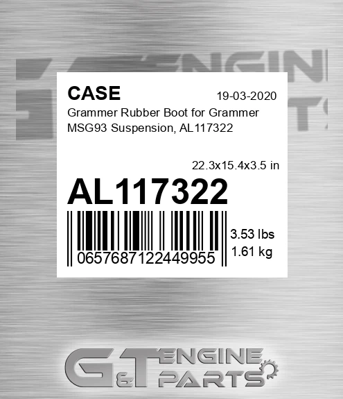 AL117322 Grammer Rubber Boot For Grammer Msg93 Suspension,