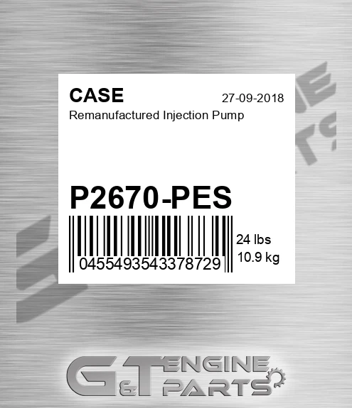 P2670-PES Remanufactured Injection Pump for CASE