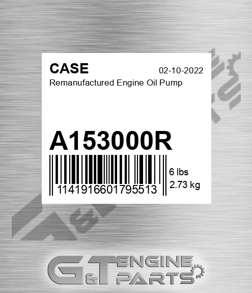 A153000R Remanufactured Engine Oil Pump
