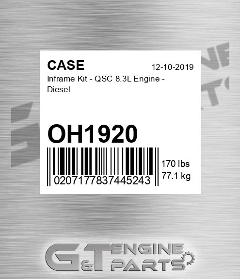 OH1920 Inframe Kit - Qsc 8.3l Engine - Diesel