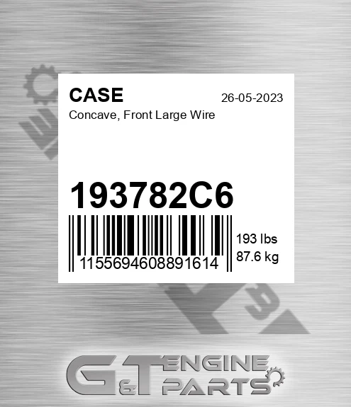 193782C6 CASE Concave, Front Large Wire