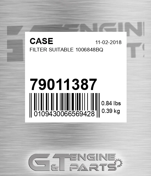 79011387 Filter Suitable 1006848bq
