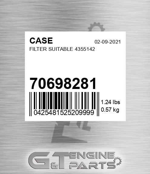 70698281 CASE Filter Suitable 4355142