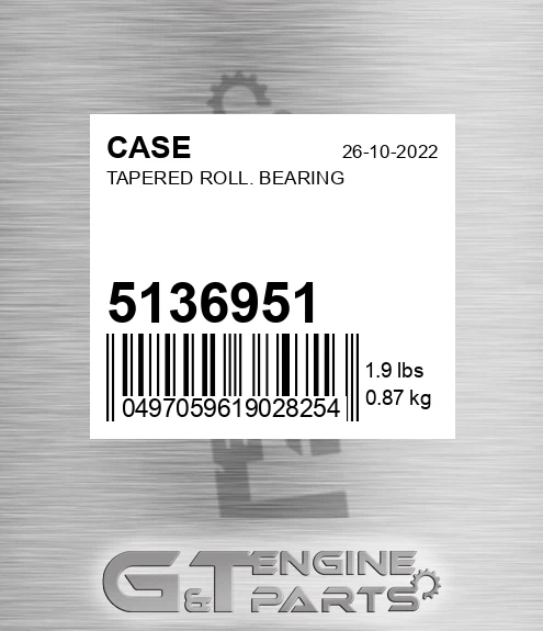 5136951 CASE Tapered Roll. Bearing