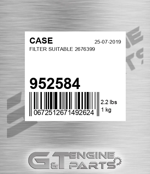 952584 Filter Suitable 2676399