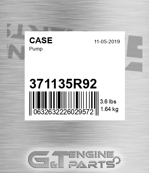 371135R92 CASE Pump