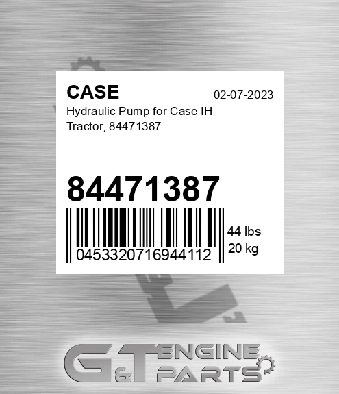 84471387 Hydraulic Pump For Ih Tractor,
