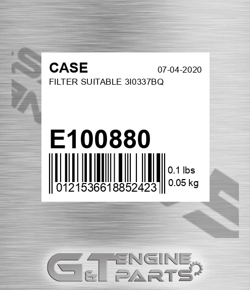 E100880 Filter Suitable 3i0337bq
