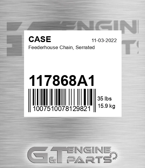 117868A1 CASE Feederhouse Chain, Serrated