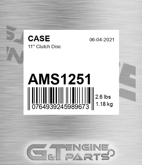 AMS1251 CASE 11'' Clutch Disc