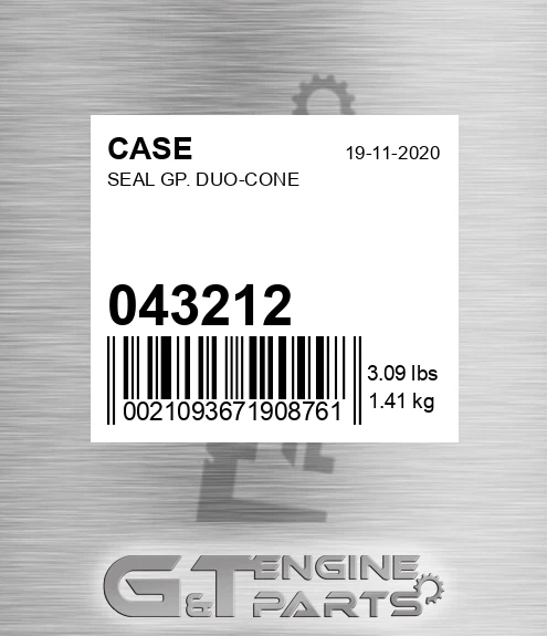 043212 Seal Gp. Duo-cone for CASE