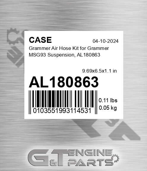 AL180863 Grammer Air Hose Kit For Grammer Msg93 Suspension,