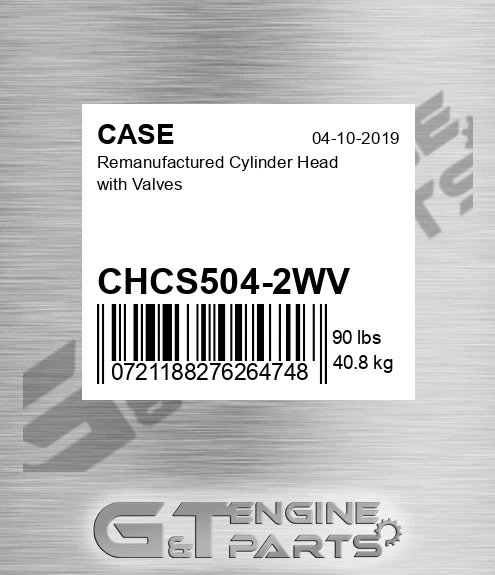 CHCS504-2WV Remanufactured Cylinder Head With Valves for CASE
