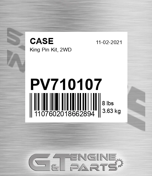 PV710107 King Pin Kit, 2wd
