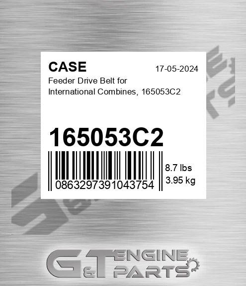 165053C2 CASE Feeder Drive Belt For International Combines,
