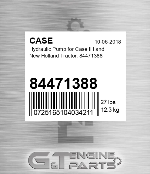84471388 Hydraulic Pump For Ih And New Holland Tractor,