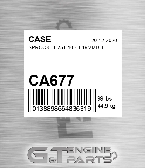 CA677 Sprocket 25t-10bh-19mmbh