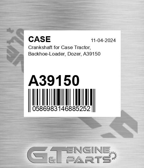 A39150 CASE Crankshaft For Case Tractor, Backhoe-loader, Dozer,