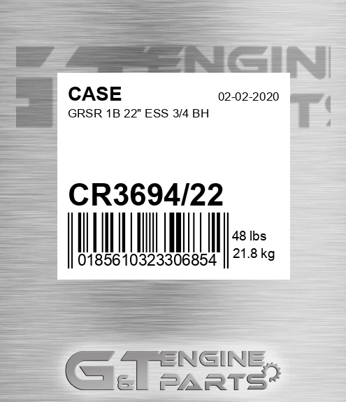 CR3694/22 Grsr 1b 22" Ess 3/4 Bh for CASE