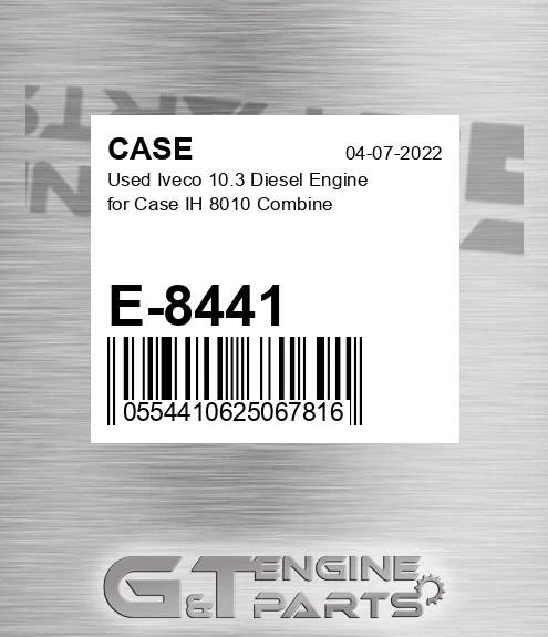 E-8441 Used Iveco 10.3 Diesel Engine For Ih 8010 Combine