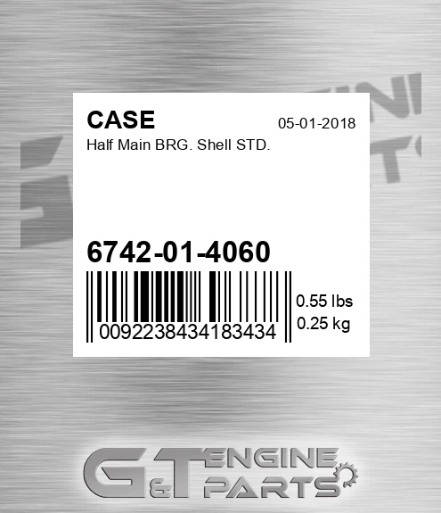6742-01-4060 Half Main Brg. Shell Std.