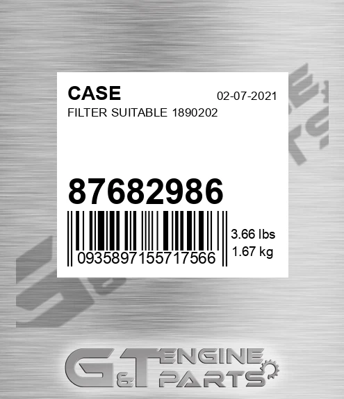 87682986 Filter Suitable 1890202