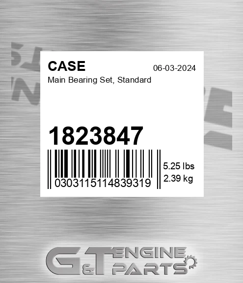1823847 CASE Main Bearing Set, Standard