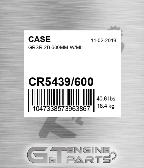 CR5439/600 Grsr 2b 600mm W/mh for CASE