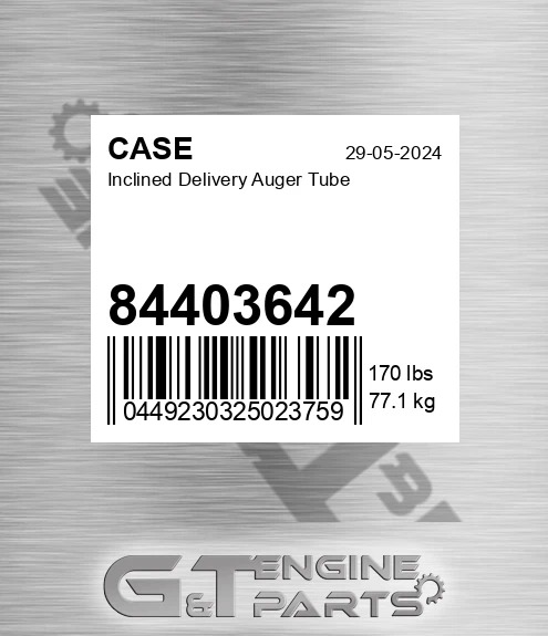84403642 Inclined Delivery Auger Tube