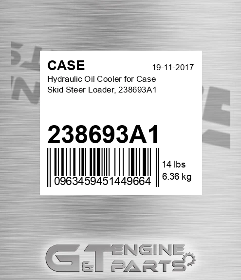 238693A1 Hydraulic Oil Cooler For Skid Steer Loader,
