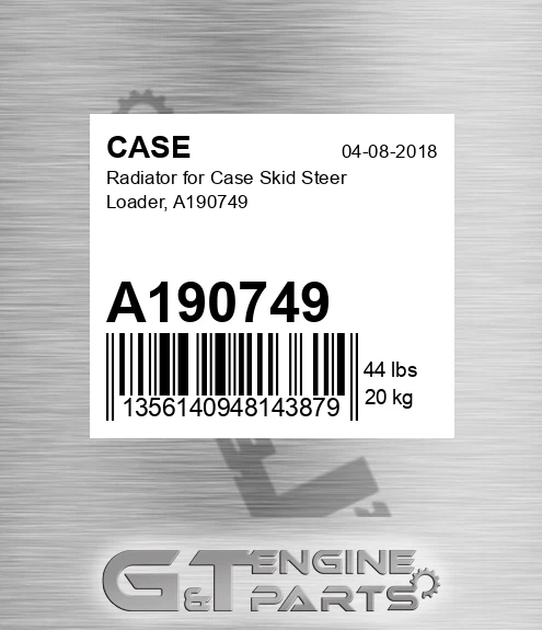 A190749 Radiator For Skid Steer Loader,