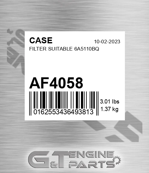AF4058 CASE Filter Suitable 6a5110bq