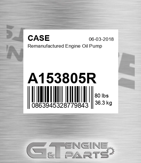 A153805R Remanufactured Engine Oil Pump