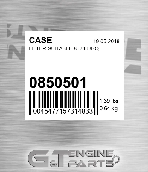 0850501 CASE Filter Suitable 8t7463bq