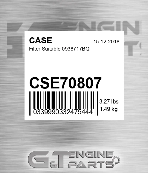 CSE70807 CASE Filter Suitable 0938717bq