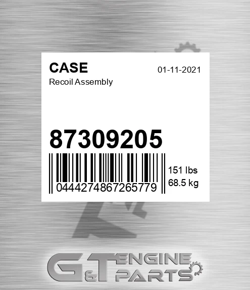 87309205 CASE Recoil Assembly