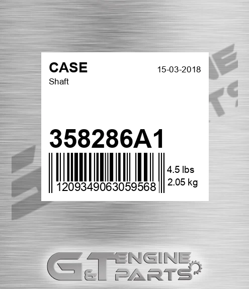 358286A1 CASE Shaft