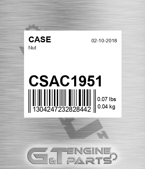 CSAC1951 CASE Nut