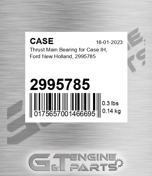 2995785 CASE Thrust Main Bearing For Case Ih, Ford New Holland,
