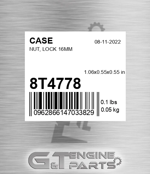 8T4778 CASE Nut, Lock 16mm